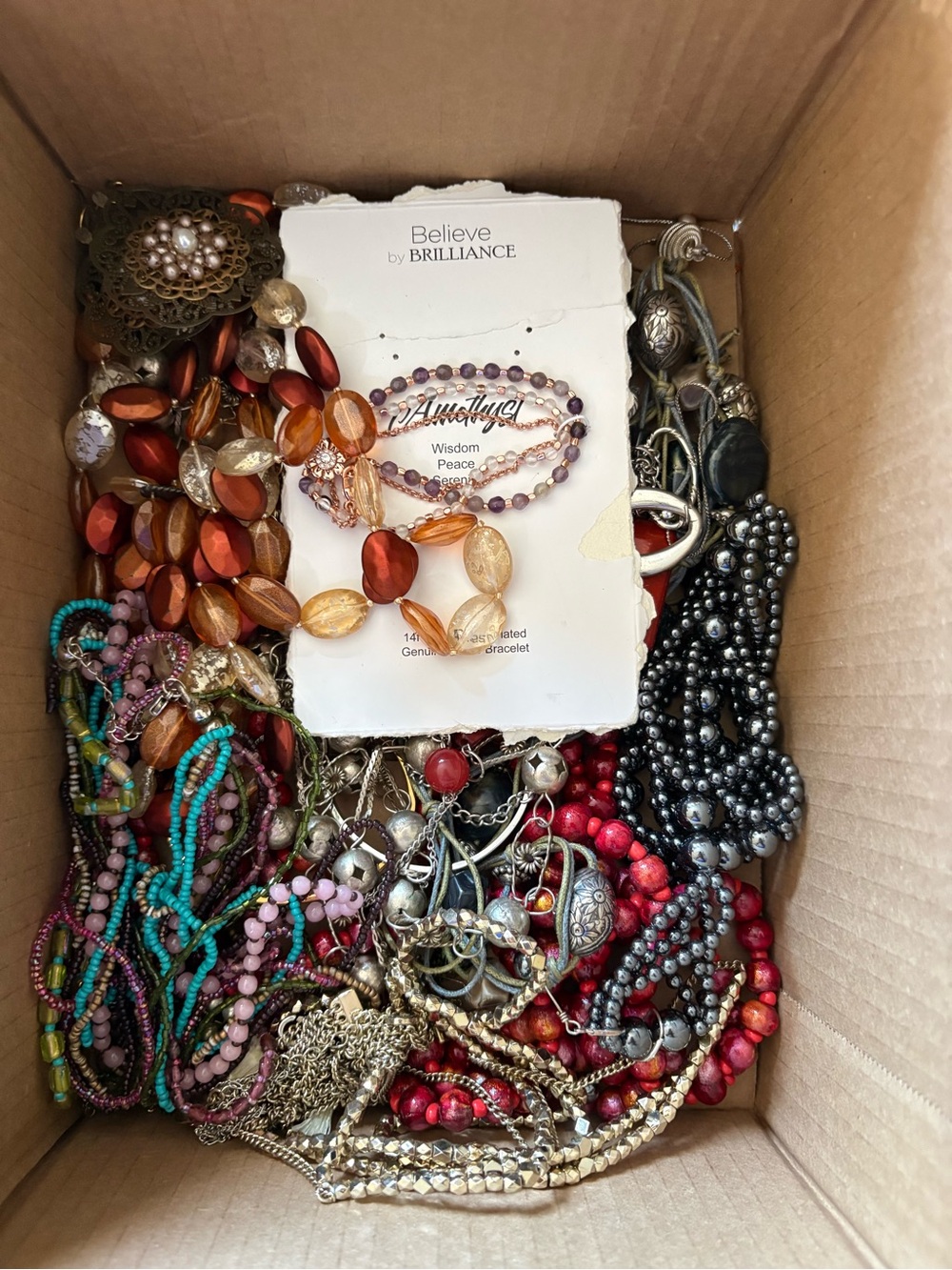 7.1 Lbs Mixed Lot Costume Jewelry Box Lot Wearable Resale Vintage & Modern